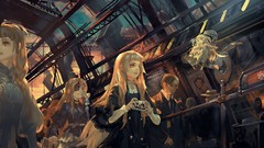 Crowd glasses dress red eyes Cameras buildings blondes cities 