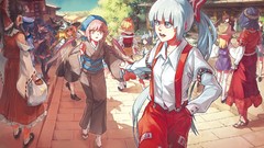 Crowd white hair multicolor long hair short hair fujiwara no 