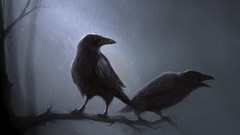 Crows artwork rain Art
