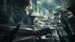 Crysis 2 concept art fantasy art trains