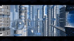 Crystals buildings science fiction cityscapes futuristic