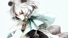 Crystals dress white background white hair red eyes anime girls 