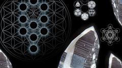 Crystals geometry black background