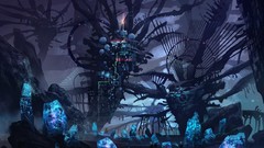 Crystals science fiction cityscapes artwork digital art 