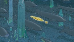 Crystals Whales underwater drawings science fiction artwork 