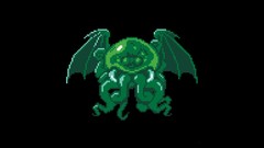 Cthulhu black background metroid lovecraft pixel art Call Of 