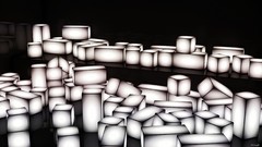 Cubes abstract glowing grayscale