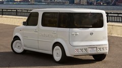 Cubes cars Nissan concept art white cars