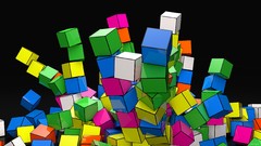 Cubes geometry colors down 3d