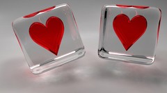 Cubes Hearts 3d cgi