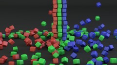 Cubes lights abstract gray background artwork rgb