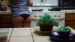 Cupcakes back view kitchen