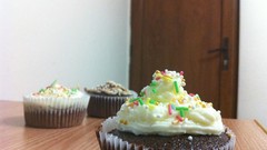 Cupcakes chocolate sprinkles icing