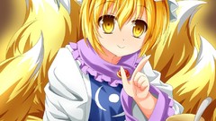 Cups anime girls touhou yakumo ran foxes video games 
