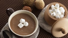 Cups marshmallow hot chocolate