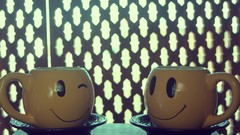 Cups smiling smiley face
