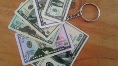 Currency key chain dollar bills