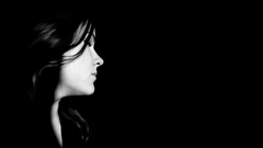 Cute brunette woman monochrome