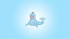 cyan Animals Sea Lion gradient blue background artwork