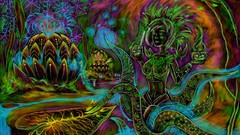 Cyber artwork octopuses trippy
