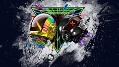 daft punk digital art helmet artwork Music electronic music