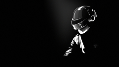Daft punk greyscale monochrome