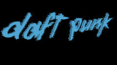 daft punk Typography digital art blue Simple Background Music