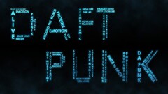daft punk Typography digital art cyan Music Simple Background