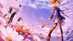 Daisies Flowers clouds weapons Anime stick Flower wall baguette 