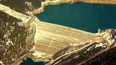 Dam Canada British Columbia rivers forests aerial photography