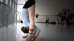 Dancing striped legwear