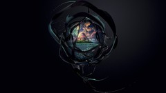 Dark abstract circles artwork digital art Desktopography