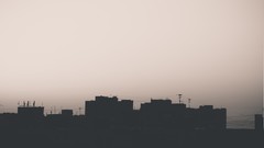 Dark abstract silhouettes cityscapes