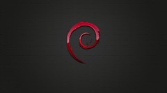 Dark abstract Technology Linux Operating Systems debian logos
