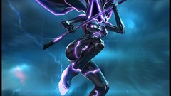 Dark abstract Tron Reaper science fiction fantasy art female 