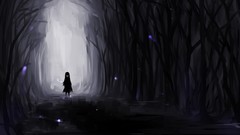 Dark Anime Drawn smiling forests creepy