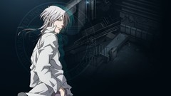 Dark Anime railing white hair shirts long hair streets yellow 