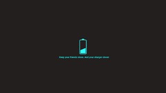 Dark black background Friends funny Charger Battery philosophy 
