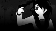 Dark blood Ribbons monochrome anime girls short hair suzumiya 