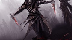 Dark blood samurai Assassin fantasy art