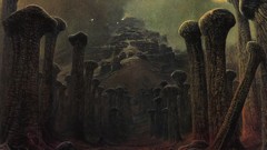 Dark Bones Temples creepy artwork surreal art Zdzislaw Beksinski