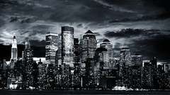 Dark buildings grayscale City