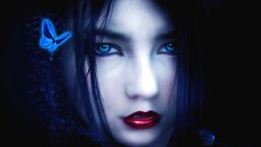 Dark Butterflies Gothic woman blue eyes black hair
