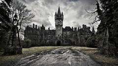 dark castle building spooky Belgium old