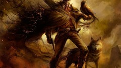 Dark dead Guns paintings Wolves Warriors grunge crows grave 