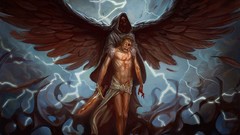 Dark death wings storm blood paintings angels artwork fantasy 
