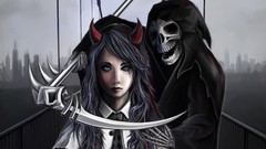 Dark death woman weapons Halloween devil