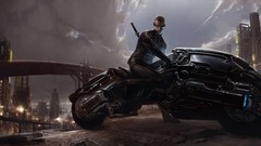 Dark driver Swords cities science fiction fantasy art 