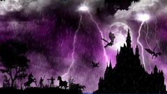 dark fantasy art dragon purple artwork storm