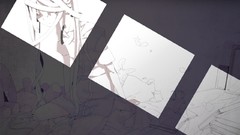 Dark feathers white hair red eyes long hair hatsune miku 